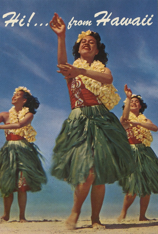 Hi From Hawaii Hawaiian Hula Postcard