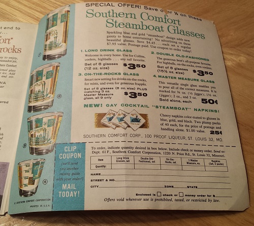 Southern Comfort Steamboat Glasses Advertisement